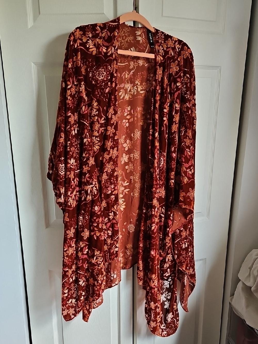 torrid Rust Floral Open Draped Kimono